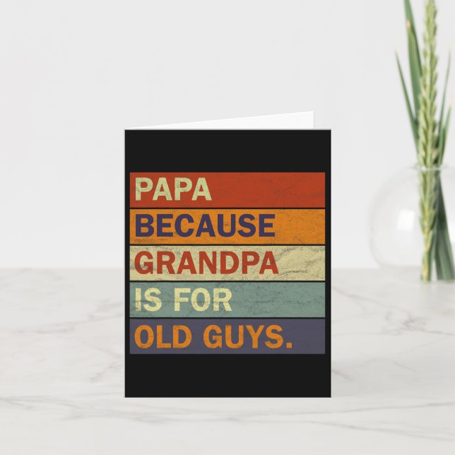 Cool Grandpa Art For Men Grandfather Papa Parent F Card (Front)