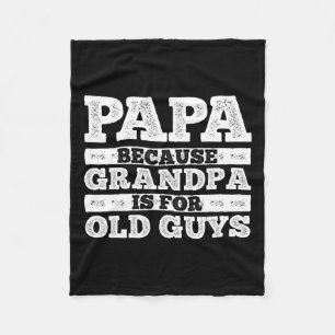 Cool Grandpa Art For Men Grandfather Papa Parent F Fleece Blanket