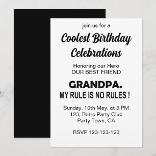 Cool Grandpa Birthday Party Invitation