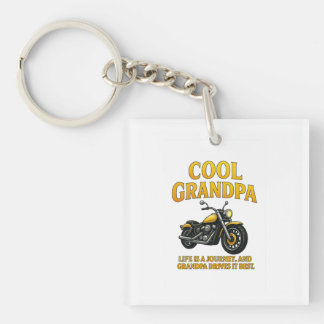 Cool Grandpa – Motorcycle Gift for Grandfather” Key Ring