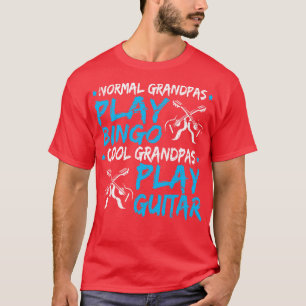 Cool Grandpa Play Guitar Funny Fathers Day Gift Gu T-Shirt