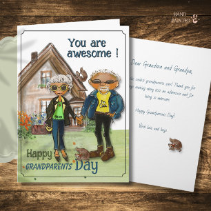 Cool Grandparents Day Watercolor Nana Grandpa Card