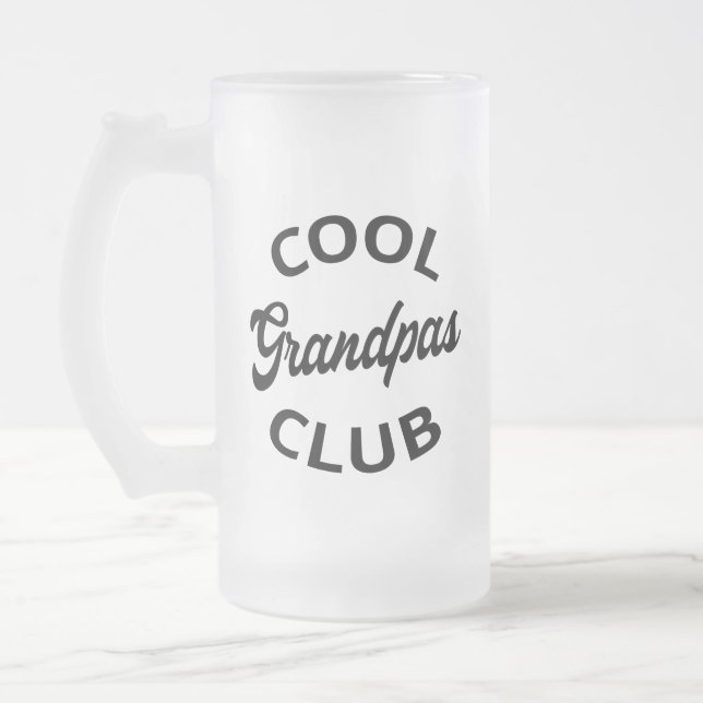 Cool Grandpas Club I Frosted Glass Beer Mug (Left)