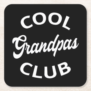 Cool Grandpas Club I Square Paper Coaster