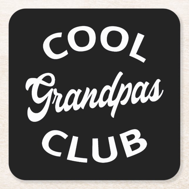 Cool Grandpas Club I Square Paper Coaster (Front)