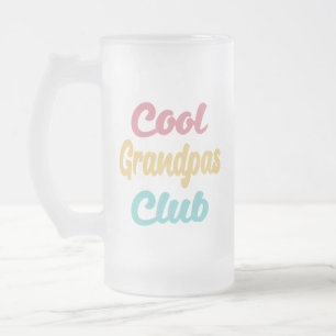 Cool Grandpas Club II Frosted Glass Beer Mug