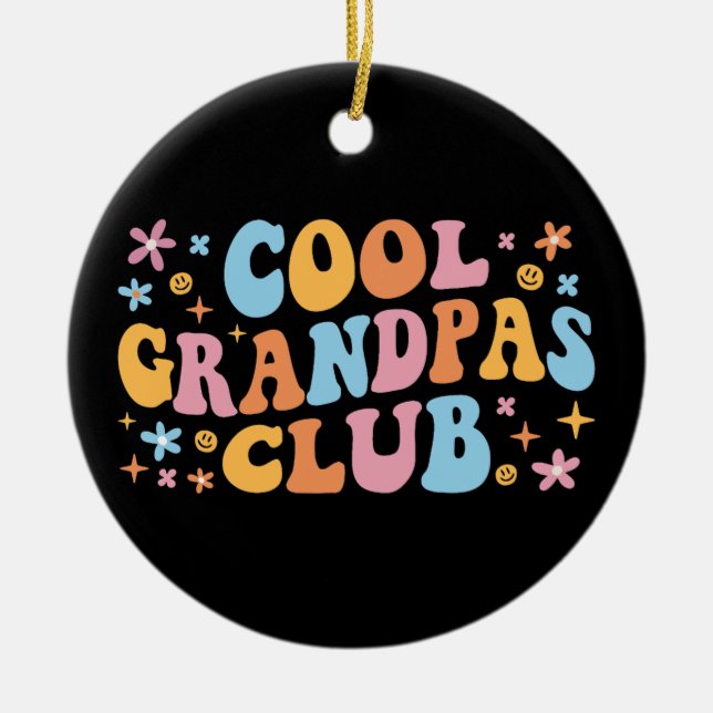 Cool Grandpas Club III Ceramic Tree Decoration (Front)