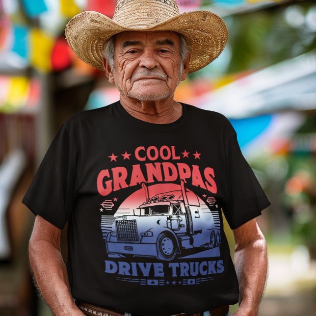 Cool grandpas drive trucks under a sunset sky T-Shirt (Creator Uploaded)
