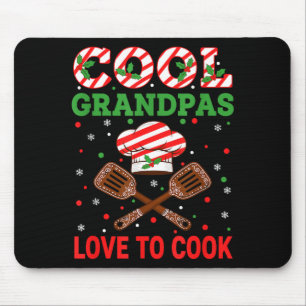 Cool Grandpas Love To Cook Festive Fun Candy Cane  Mouse Mat