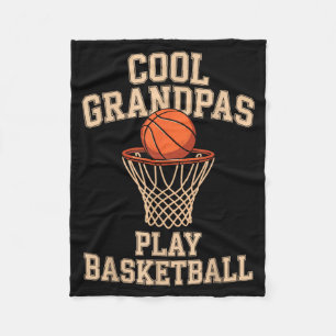 Cool Grandpas Play Basketball Grandpa Graphic Art Fleece Blanket