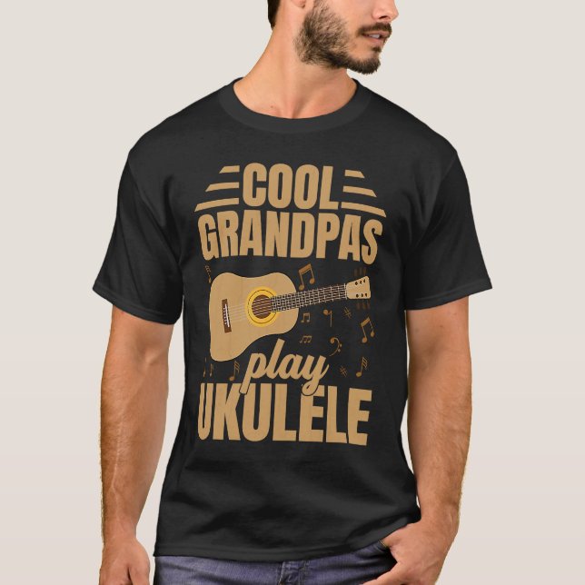 Cool Grandpas Play Ukulele  Player Music  Graphic T-Shirt (Front)
