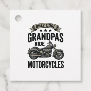 Cool Grandpas Ride Motorcycles Vintage Biker Shirt Favour Tags