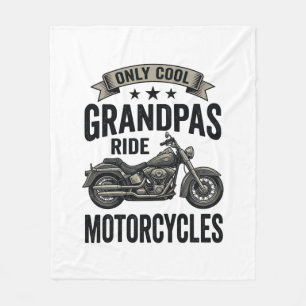 Cool Grandpas Ride Motorcycles Vintage Biker Shirt Fleece Blanket