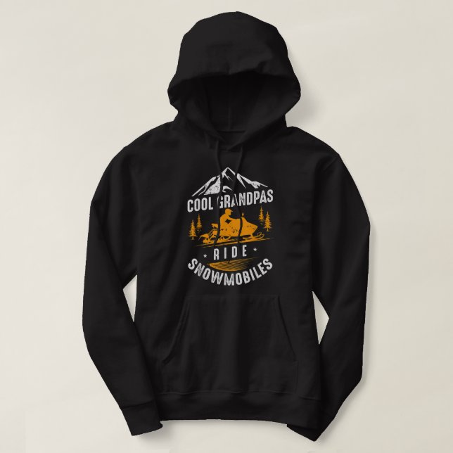 Cool Grandpas Ride Snowmobiles - Snowmobile Dad Gr Hoodie (Design Front)