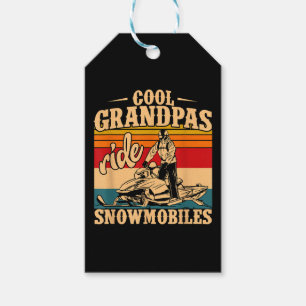 Cool Grandpas rides Snowmobiles Snowmobile Snowmob Gift Tags