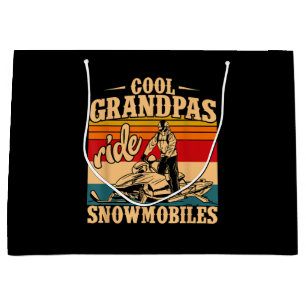 Cool Grandpas rides Snowmobiles Snowmobile Snowmob Large Gift Bag