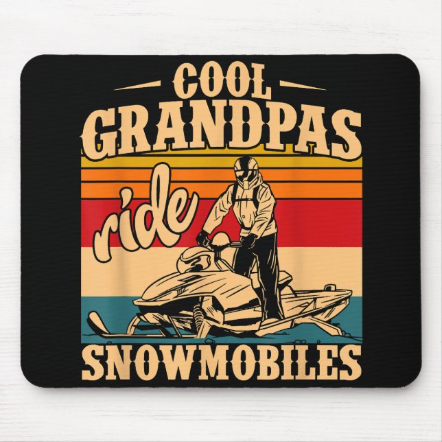 Cool Grandpas rides Snowmobiles Snowmobile Snowmob Mouse Mat (Front)