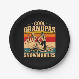 Cool Grandpas rides Snowmobiles Snowmobile Snowmob Paper Plate
