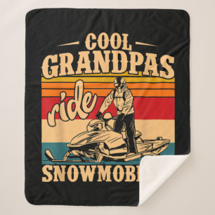 Cool Grandpas rides Snowmobiles Snowmobile Snowmob Sherpa Blanket