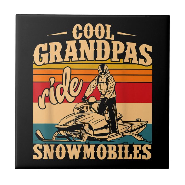 Cool Grandpas rides Snowmobiles Snowmobile Snowmob Tile (Front)