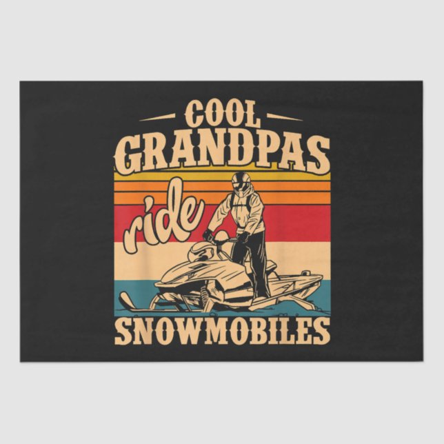 Cool Grandpas rides Snowmobiles Snowmobile Snowmob Tissue Paper (Front)