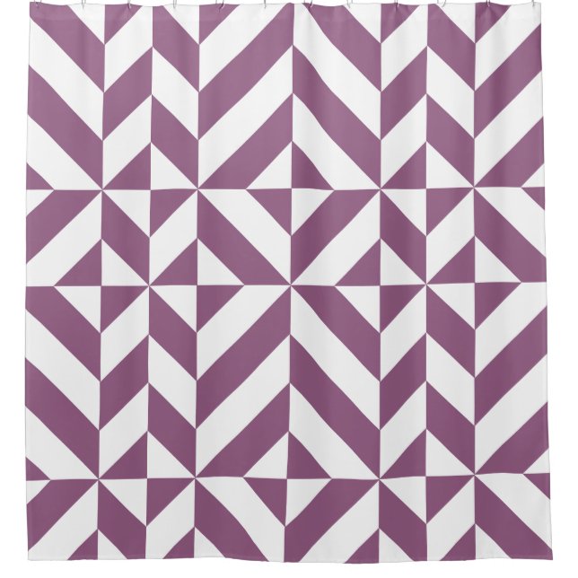 Cool Grape Geometric Cube Pattern Shower Curtain (Front)