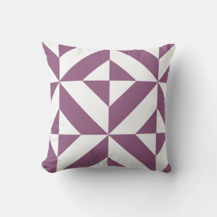 Cool Grape Geometric Deco Cube Pattern Cushion