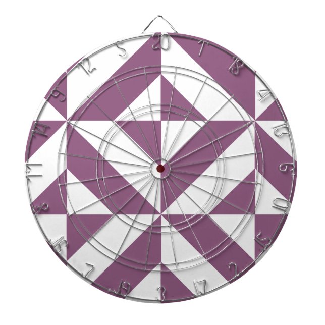 Cool Grape Geometric Deco Cube Pattern Dartboard (Front)