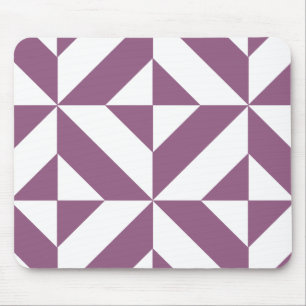Cool Grape Geometric Deco Cube Pattern Mouse Mat