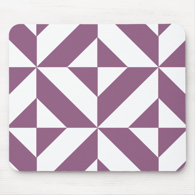 Cool Grape Geometric Deco Cube Pattern Mouse Mat (Front)