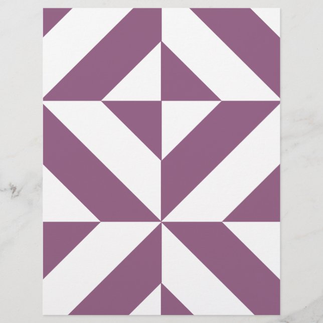 Cool Grape Geometric Deco Cube Scrapbook Paper (Front)