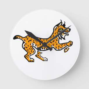 Cool graphic Iberian LYNX - Endangered species - Round Clock