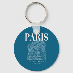 Cool Graphic Paris Arc De Triomphe Line Key Ring