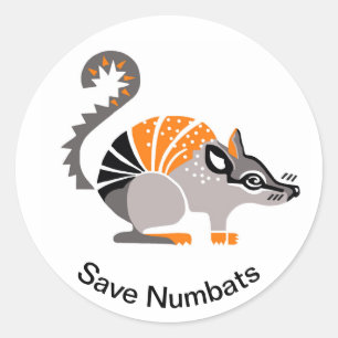 Cool graphic -Save NUMBATS- Aussie marsupial - Classic Round Sticker