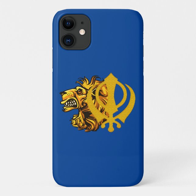 cool graphic sikh khanda lion sikhism symbol Case-Mate iPhone case (Back)