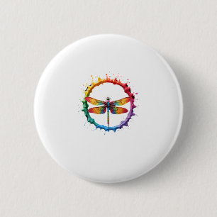 Cool Graphic Tie Dye Sunglasses Dragonfly Illustra 6 Cm Round Badge