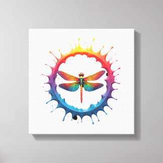 Cool Graphic Tie Dye Sunglasses Dragonfly Illustra Canvas Print