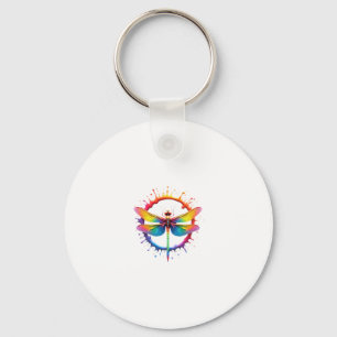 Cool Graphic Tie Dye Sunglasses Dragonfly Illustra Key Ring