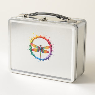 Cool Graphic Tie Dye Sunglasses Dragonfly Illustra Metal Lunch Box