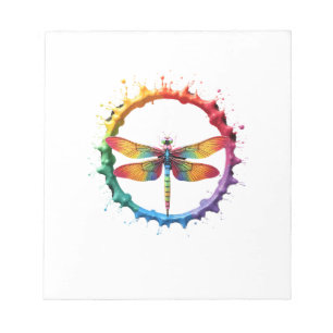 Cool Graphic Tie Dye Sunglasses Dragonfly Illustra Notepad