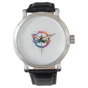 Cool Graphic Tie Dye Sunglasses Dragonfly Illustra Watch