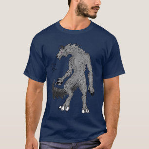 Cool Gray Werewolf with Red Eyes Men's T-Shirt