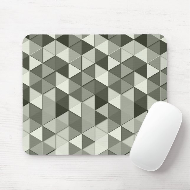 Cool Grayscale triangles geometric pattern Mouse Mat (With Mouse)
