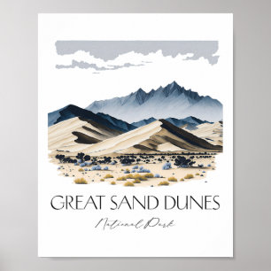 Cool Great Sand Dunes National Park Hiking Waterco Poster