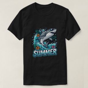 Cool Great White Shark Jumping - summer animal T-Shirt