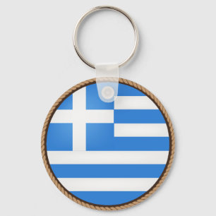 Cool Greece Flag Seal Key Ring
