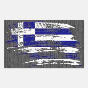 Cool Greek flag design Rectangular Sticker