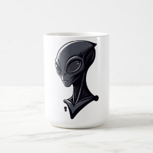 Cool Green Alien Illustration - Modern Sci-Fi Char Coffee Mug