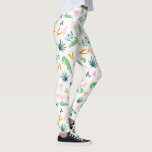 Cool green alligators floral watercolor pattern leggings<br><div class="desc">Cool green alligators floral watercolor pattern with hand painted crocodiles,  flowers,  in bright green,  pink,  orange watercolors.A tropical touch.</div>