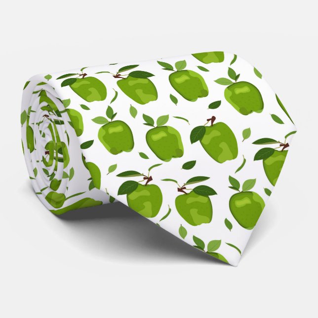 cool green apple tiled fruit tie (Rolled)